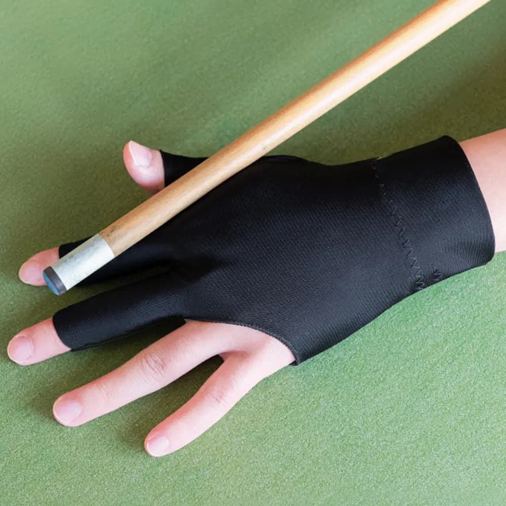 Billiard Gloves 2 Pack Elastic Three Finger Breathable Cue Sports Gloves for Pool Snooker Comfortable Grip