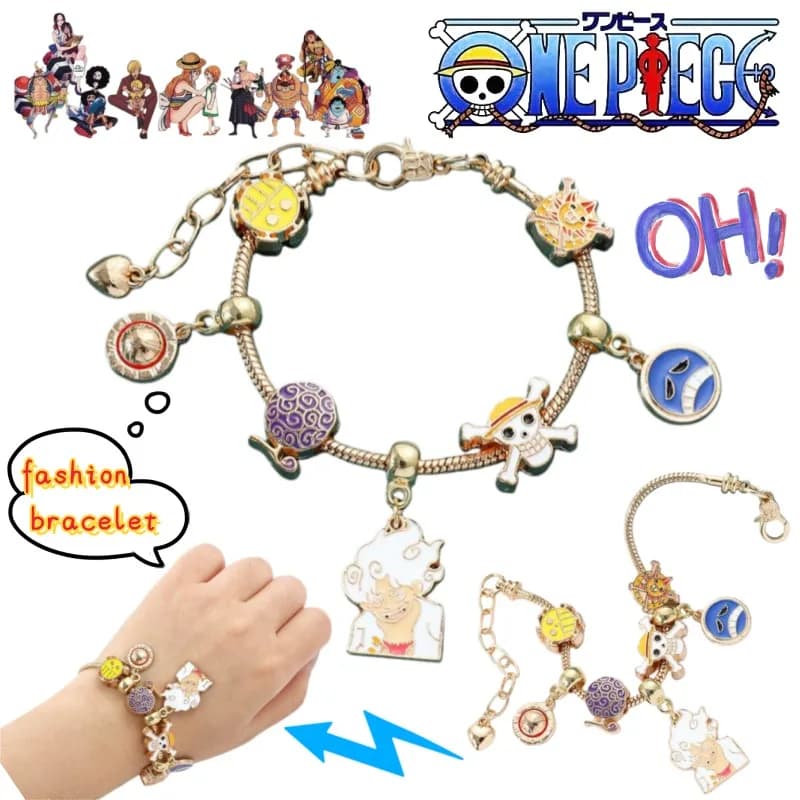 One Piece Monkey·D·Luffy Sanji Merchandise anime, braccialetto creativo personalizzato, braccialetto versatile per coppia, regalo di San Valentino