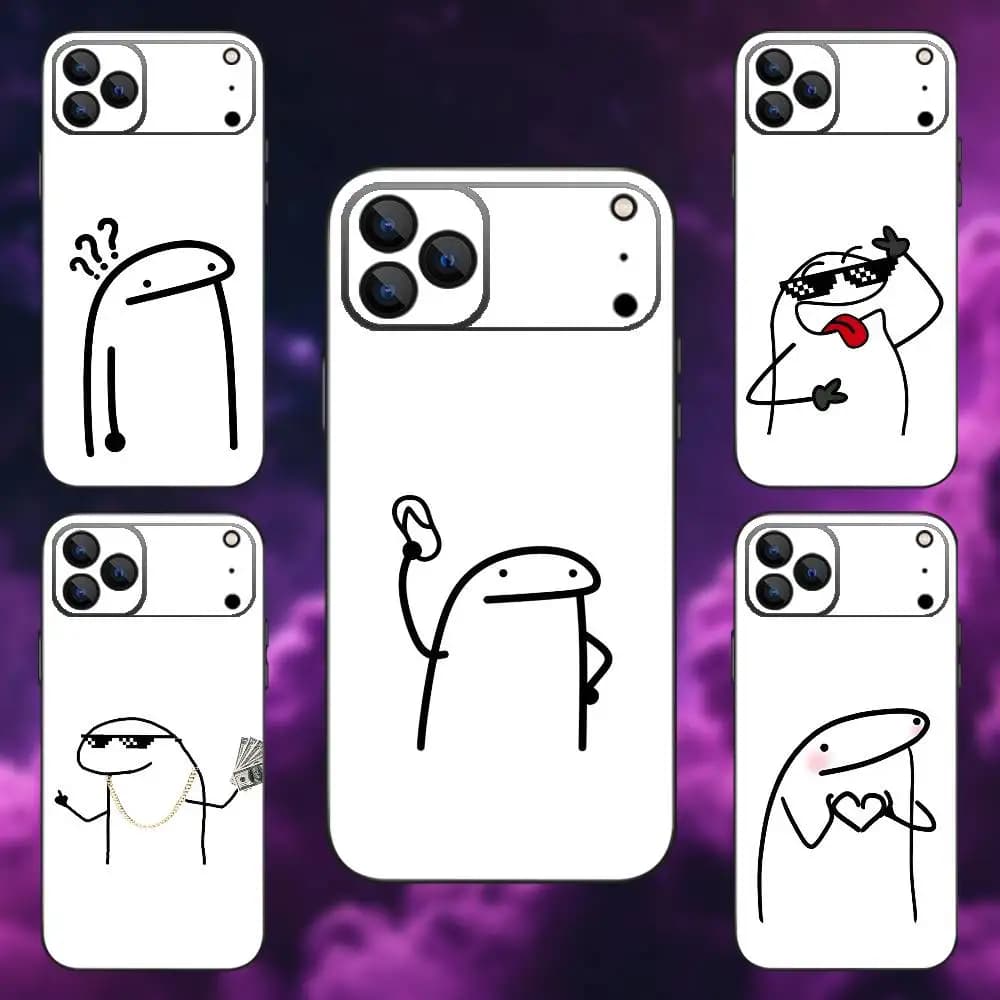 Custodia per cellulare flork per iPhone 17,16,15,14,13,12,Pro,Max,Plus,E,SE4,Air,Mini Scatola morbida nera