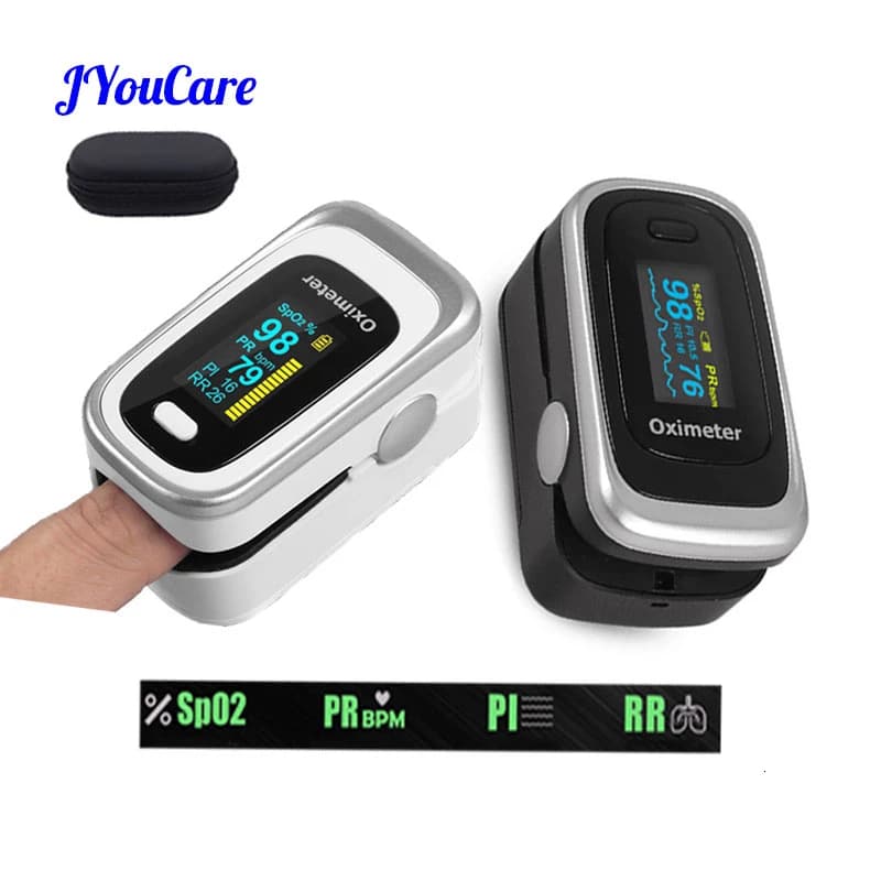 Oxygen Medical Pulse Oxymeter from RR finger Blood Oxygen with Respiratory Speed Oximeter De Portable and Pulsioximeter Case