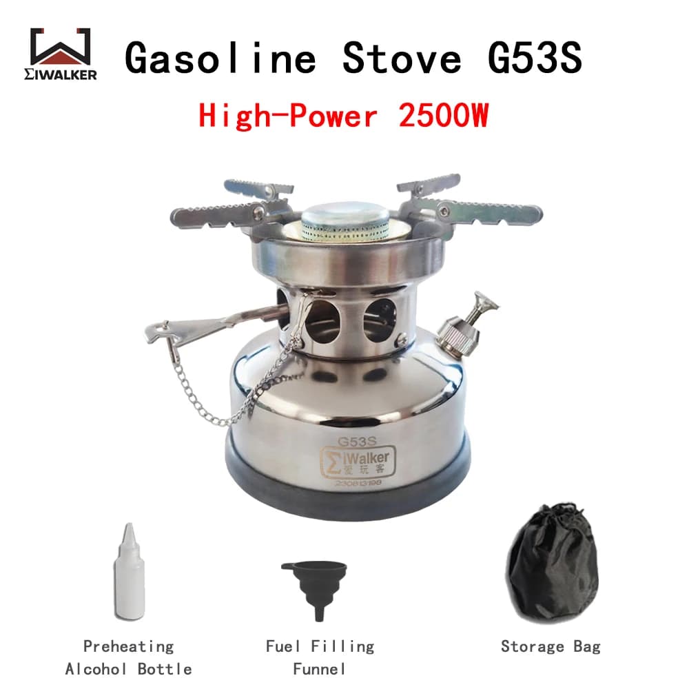 IWALKER G53S Outdoor camping gasoline stove, silent burner, suitable for travel, picnic and emergency scenarios