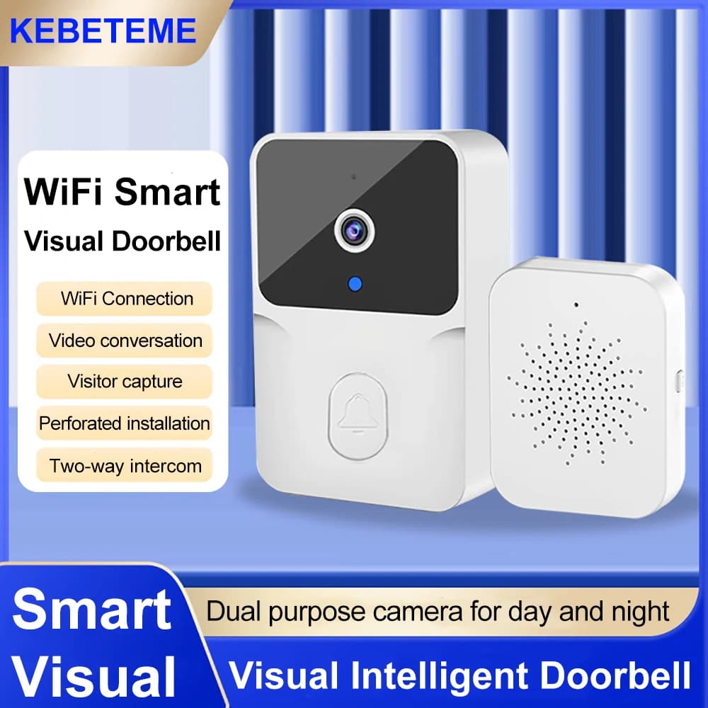 Videocitofono WiFi Telecamera per campanello Visione notturna wireless Sicurezza domestica intelligente Campanello per porta visivo HD Citofono bidirezionale Cambio vocale per la casa