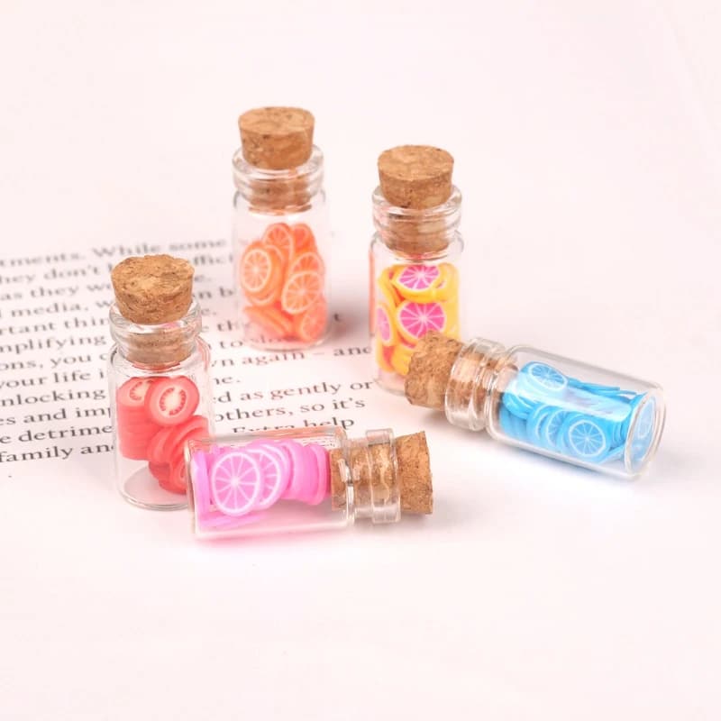 Set di 5 Barattoli in Vetro Assortiti per Casa delle Bambole 1:12, Frutta Secca e Caramelle in Miniatura, Giocattolo per Bambini, Accessori per Casa delle Bambole