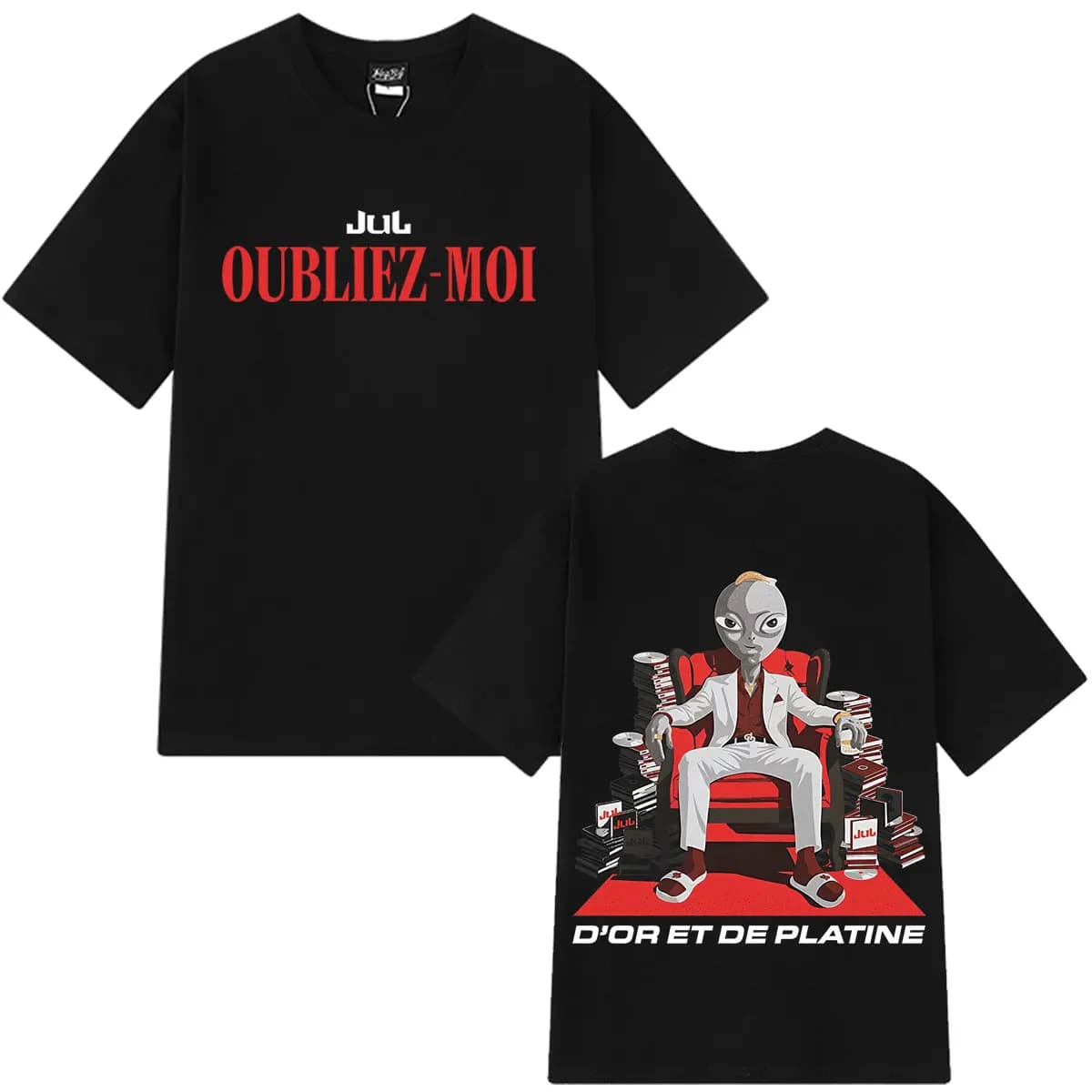 T-shirt Unisex del Nuovo Album del Rapper Jul OUBLIEZ-MOI Tour 2026, 100% Cotone, Stile Y2k Oversize, Moda Uomo/Donna, Maglietta Casual per Fan