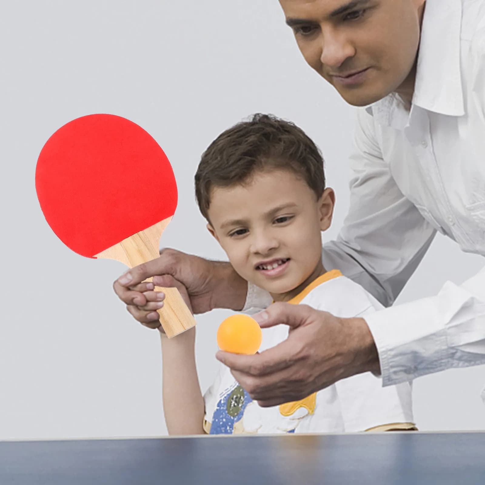 1Pair Table Tennis Racket Wooden Paddle Lightweight Portable Beginner Comfortable Grip Outdoor Indoor Sports Training Bat