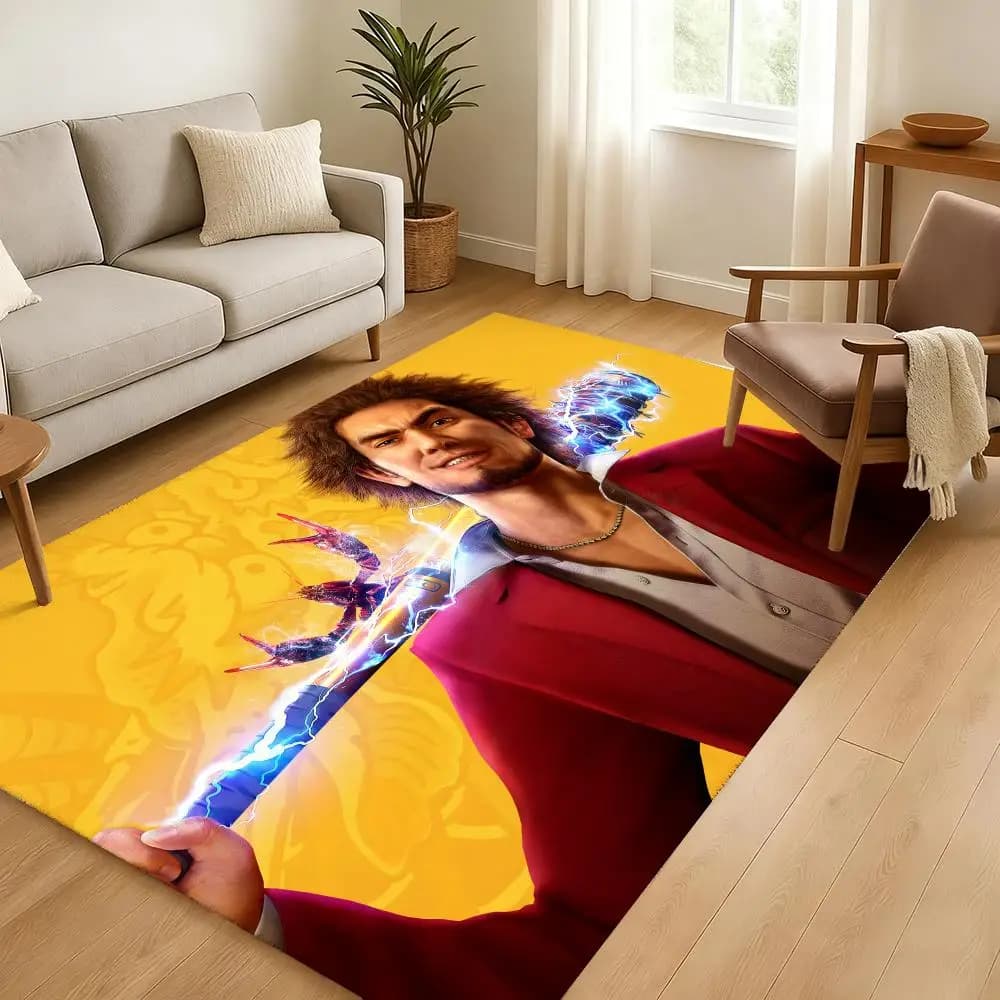 Tappetino da gioco Yakuza Like a Dragon, tappetino morbido e ispessito, antiscivolo, per soggiorno, decorazioni per la casa, tappeti in flanella