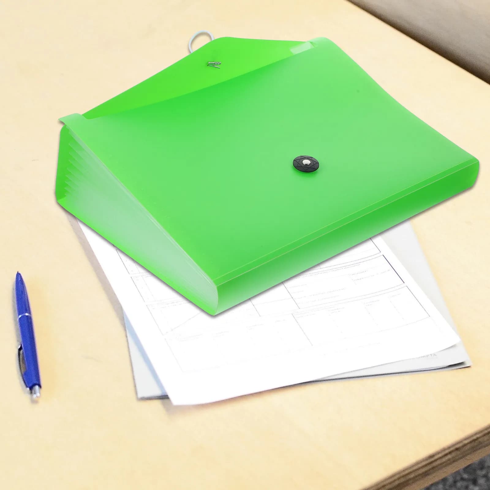 Organizzatore di Documenti a Fisarmonica con Chiusura a Bottone, Espandibile e Portatile per Casa e Ufficio