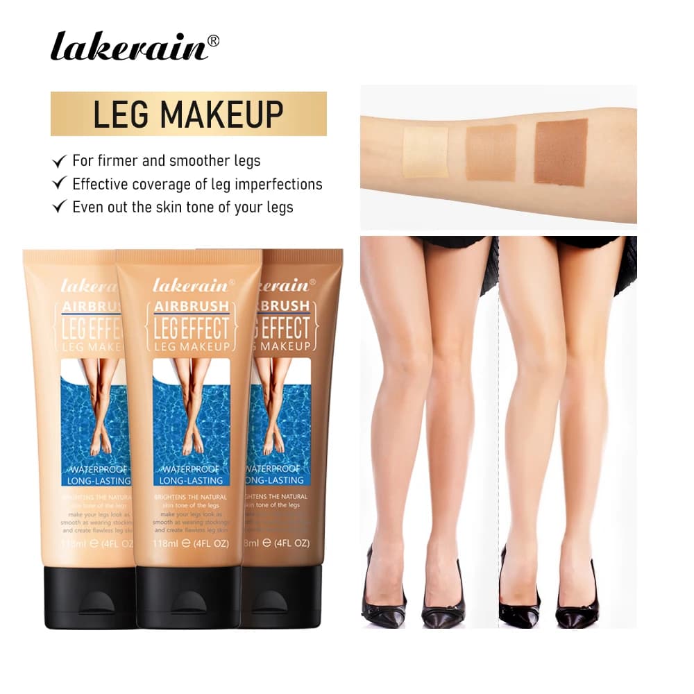Lakerain 118ml Leg Makeup Cream Long-Term Waterproof Anti-Transfer Corrector Even Skin Tone Care Brown Liquid Background