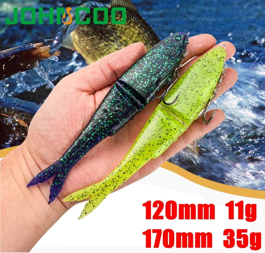 1 Pezzo Esca da Pesca Morbida 120mm 170mm, Wobbler per Bass, Esca Artificiale Morbida per la Pesca