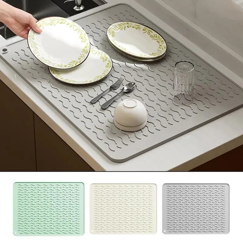 Tappetino di scarico in silicone Tappetino per asciugatura Tappetino per bar Caffettiera Controsoffitto Tappetino per servizio fuoriuscite Lavello della cucina Tappetino di scarico antiscivolo