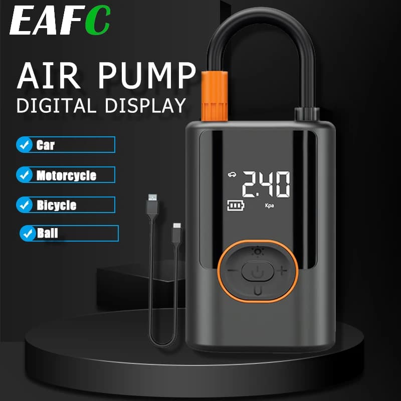 EAFC Wireless Air Pump 4000mAh gonfiabile gonfiatore per pneumatici per Auto ricarica Display digitale pompa per compressore d'aria luce a LED per Auto Moto