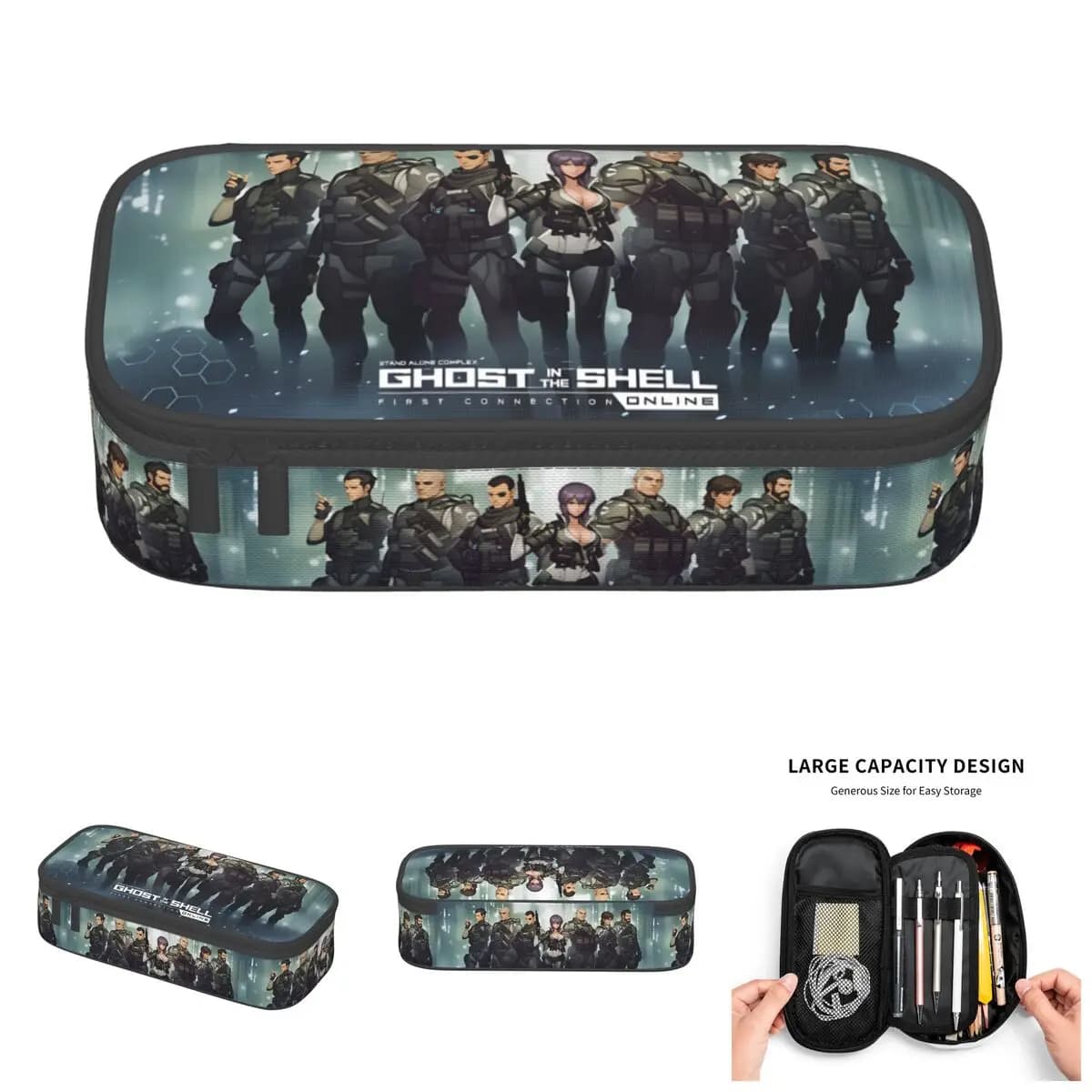 Astucci per matite Ghost In The Shell Saito Motoko Kusanagi Batou per Togusa Paz Ishikawa, astuccio portapenne di grandi dimensioni, accessori scolastici
