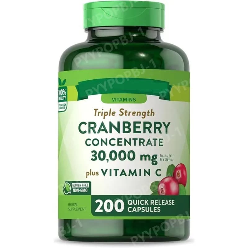 Capsule di Estratto di Mirtillo Rosso con Vitamina C, Integratore Antiossidante Quotidiano, 200 Capsule
