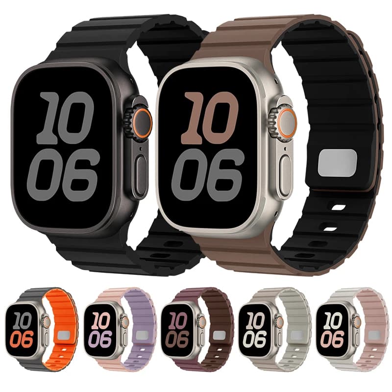 Cinturino magnetico in silicone per cinturino Apple Watch 40mm 44mm 46mm 45mm 49mm 41mm correas Bracciale iWatch Series 10 SE 9 8 Ultra 2 3 11