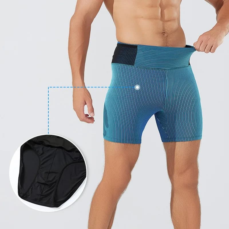 Pantaloncini da Ciclismo Europei e Americani 2 in 1 a Vita Alta con Design Anti-Sfregamento, Traspiranti e Regolabili, Ideali per Allenamenti in Palestra