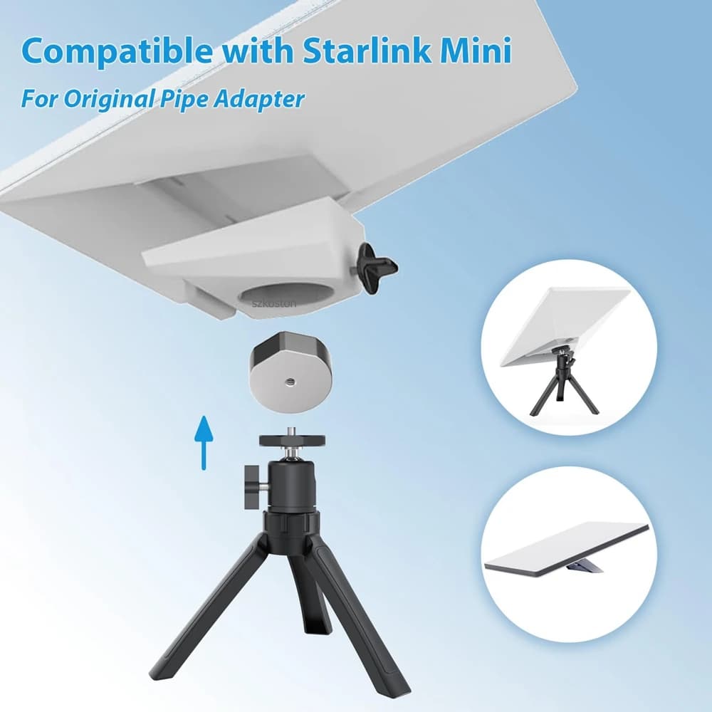 Per Starlink Mini Kit di montaggio per treppiede con adattatore in alluminio Angolo di inclinazione regolabile per apparecchiature elettriche per antenna STARLINK Mini V4