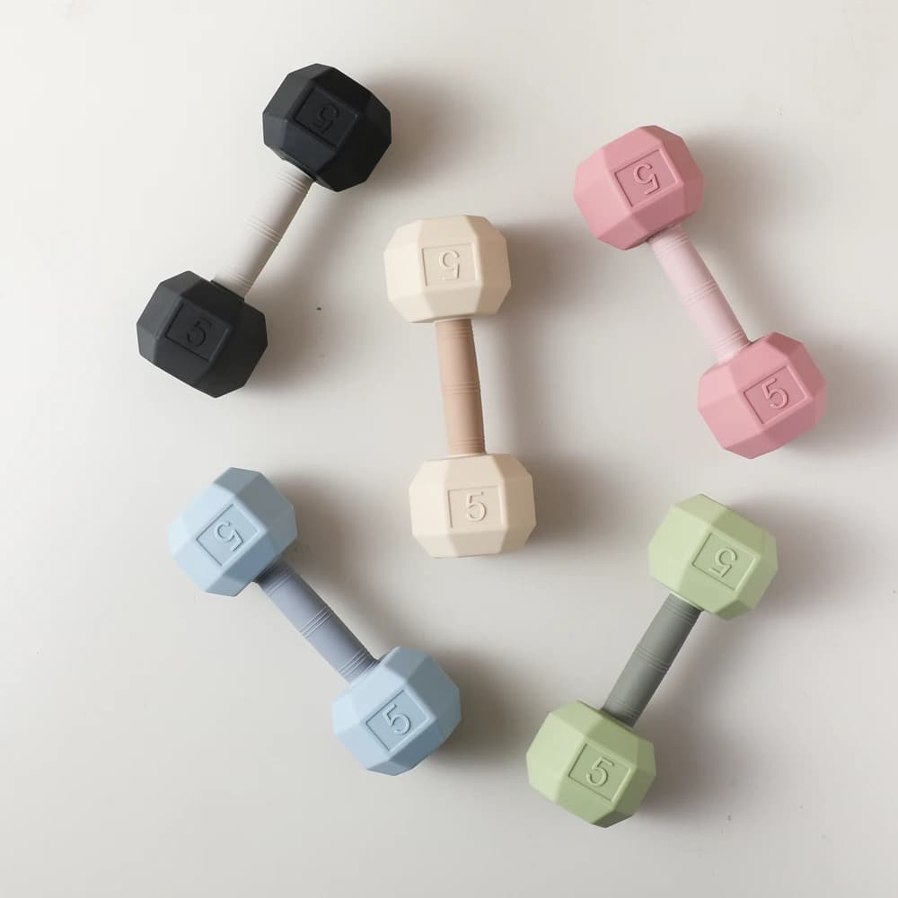 Giocattoli per neonati con manubri in silicone – Giocattolo sensoriale per neonati 0-12 mesi, con suono a sonaglio, facile da pulire, regali per neonati per l'apprendimento di colori e forme
