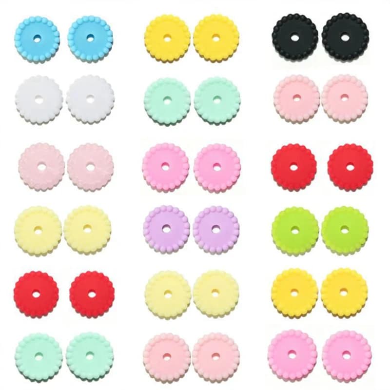 100 pz Perline in Silicone Rotonde da 12mm per Creazione Gioielli, Collane Fai da Te, Clip per Ciuccio, Giocattoli per Neonati, Accessori