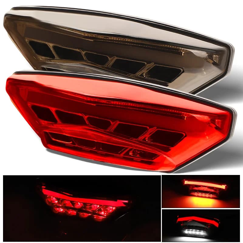 Fanale posteriore per freno a LED per moto DRL con lampada targa Fanale posteriore per moto ATV Dirt Bike per scooter Cafe Racer