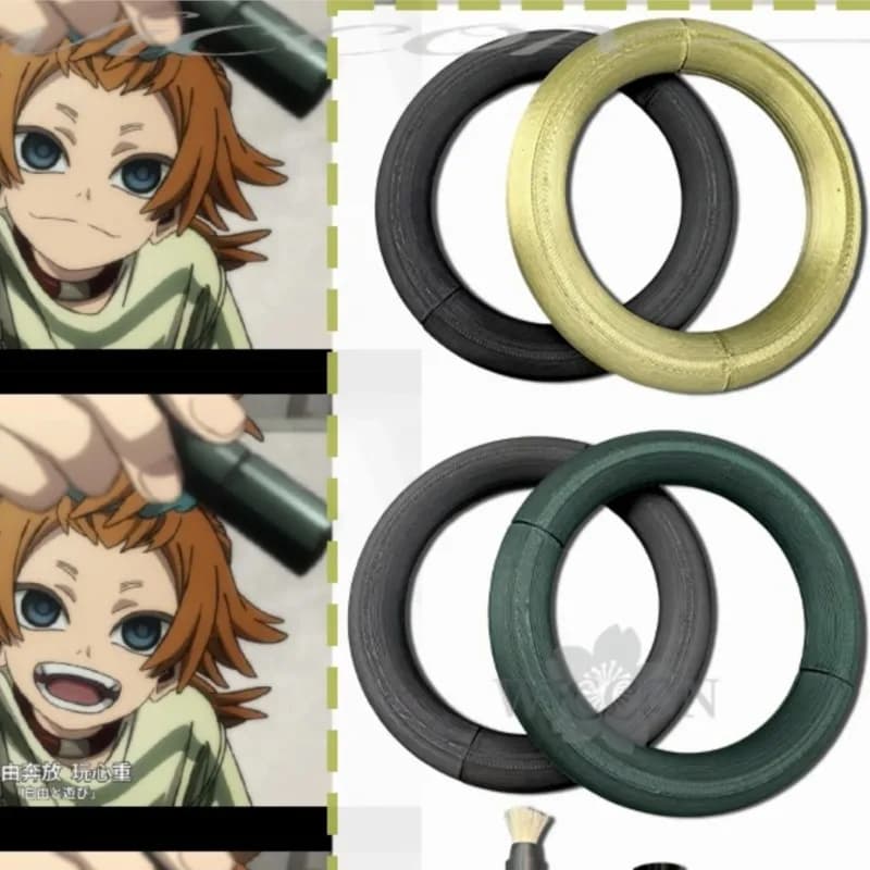 Braccialetti Cosplay Anime Gachiakuta Remlin Tissark con Pennello 3D in Acido Polilattico, Accessori Cosplay 4 Pezzi Colorati, Braccialetti per Natale e Carnevale