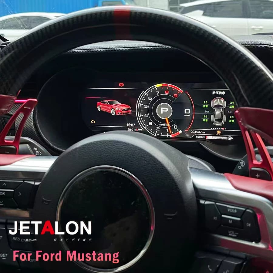 Schermo per cruscotto auto da 12,3 pollici per Ford Mustang 2014-2018, display Virtual Cockpit, lettore video per auto, Smart Cluster