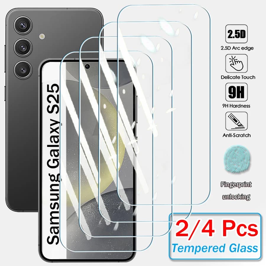 2/4 Piece Tempered Glass Protective Film for Samsung Galaxy S26 S25 S24 Ultra S23 S22 Plus FE, Transparent