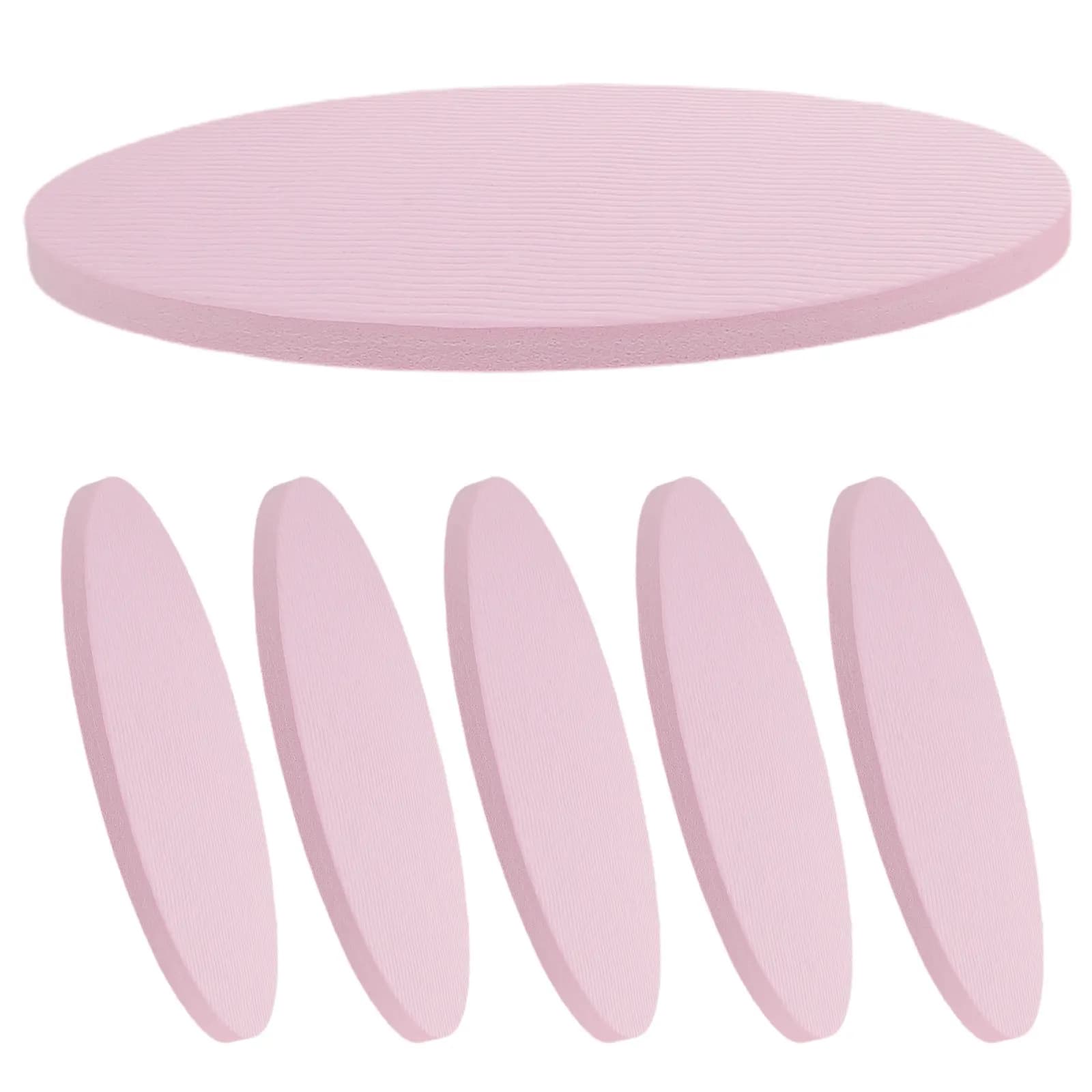 6Pcs Circular Exercise Mat Light Pink High-Density Cushion for Yoga Knee Support Floor Workout Mat Jump Rope Cushion