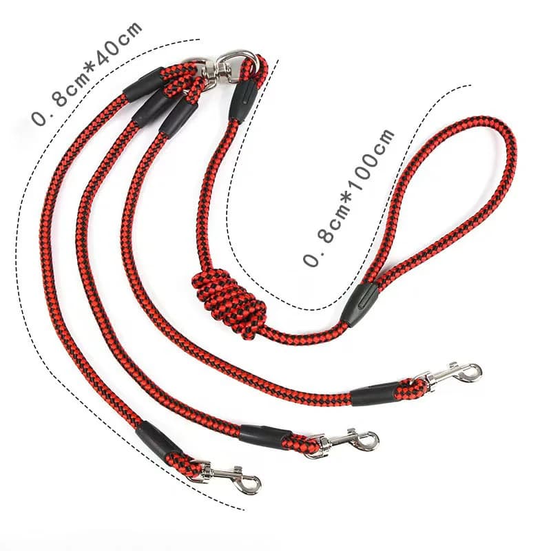 Guinzaglio per Cani 3-in-1 Multifunzionale - Corda di Trazione in Nylon Intrecciato Regolabile per Cani Piccoli/Medi, Passeggiate e Addestramento a Mani Libere