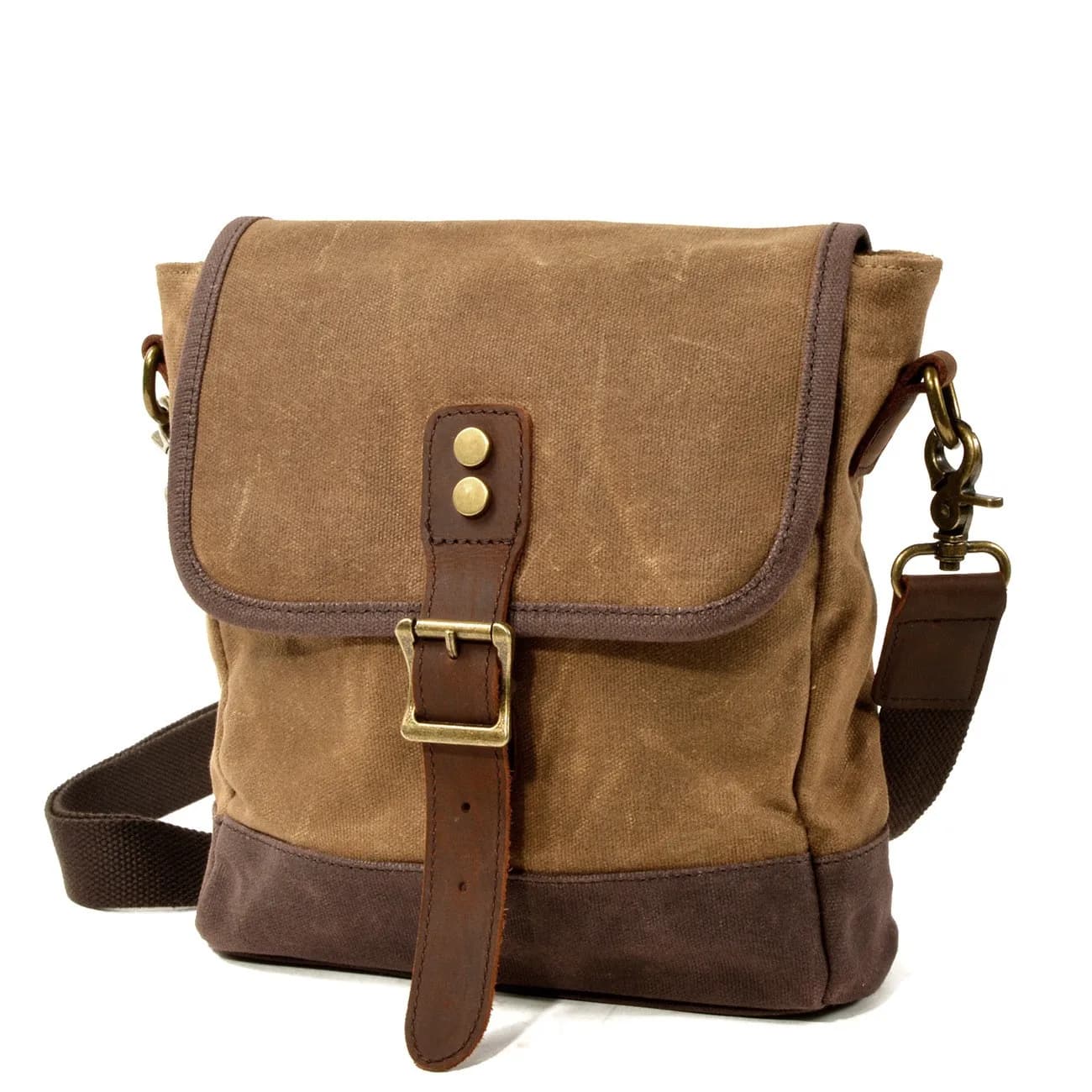 Giappone e corea del sud borsa a tracolla moda uomo nuova borsa a tracolla tela cerata olio con borsa da viaggio esterna in pelle per il tempo libero