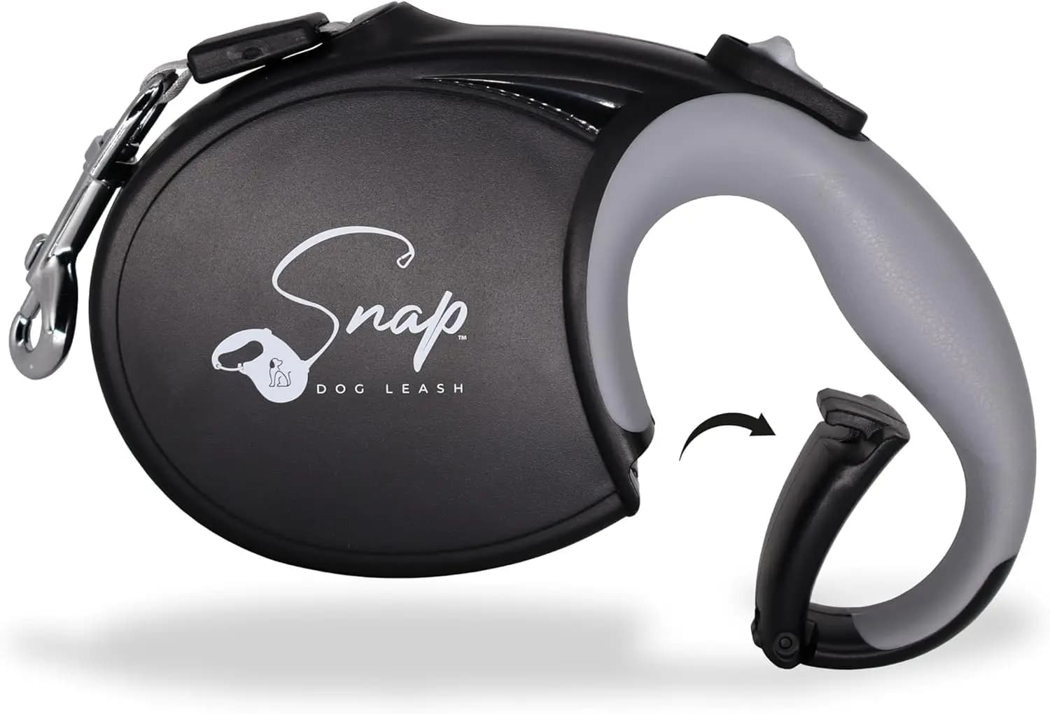 Guinzaglio Retrattile per Cani con Clip Integrata, Connessione Hands-Free, Nastro Riflettente da 5 Metri, Freno e Blocco, Anti-Groviglio, per Me