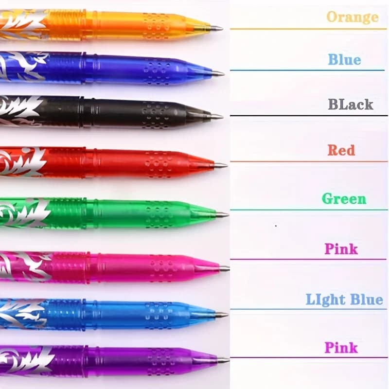 Penna Gel Cancellabile Multicolore Punta 0.5mm Set di Cancelleria per Scuola e Ufficio Penne e Pennarelli Assortiti per Studenti