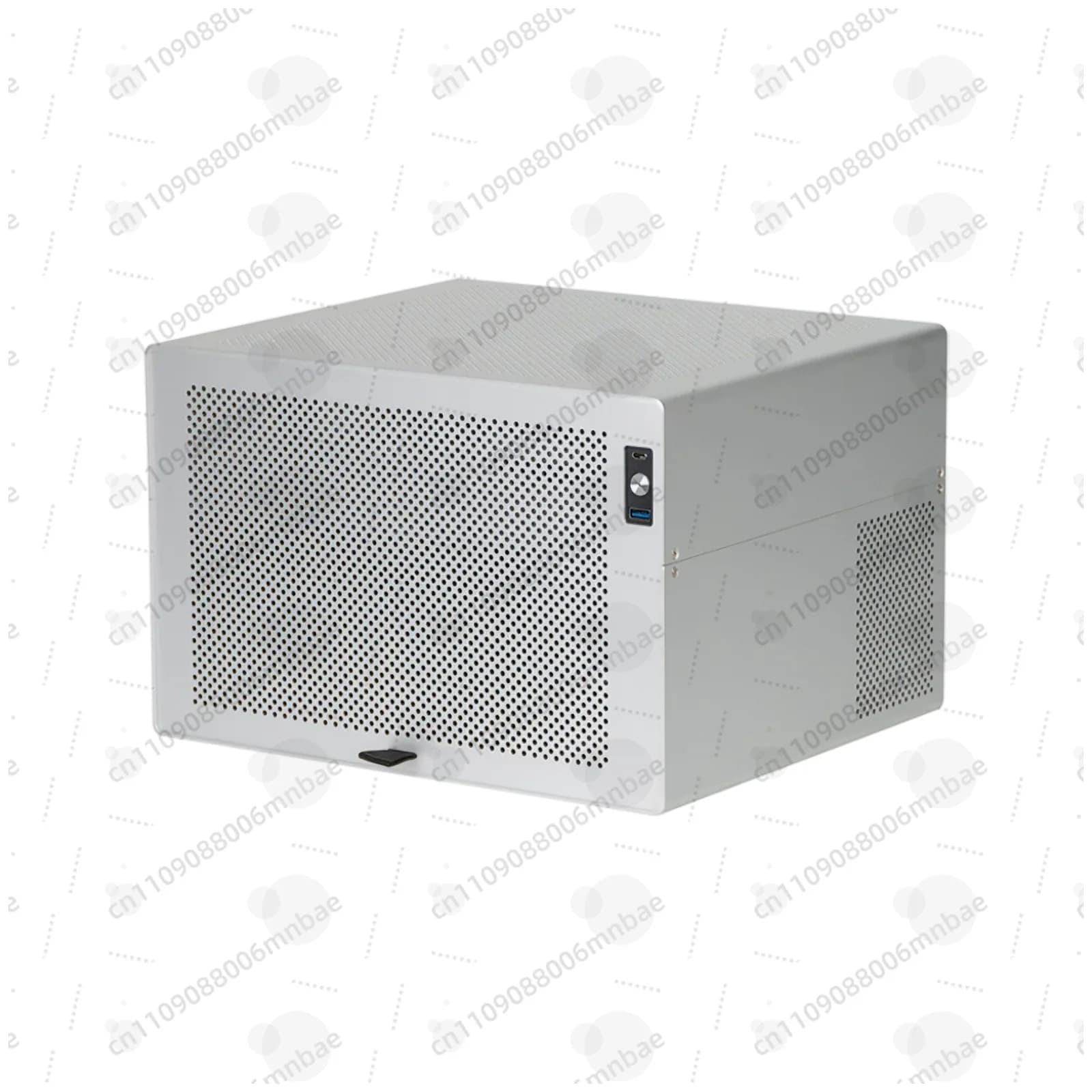 Chassis NAS a 8 dischi in alluminio anodizzato, scheda madre ATX, gruppo di server di archiviazione nero con PCIe semi-alto SFX