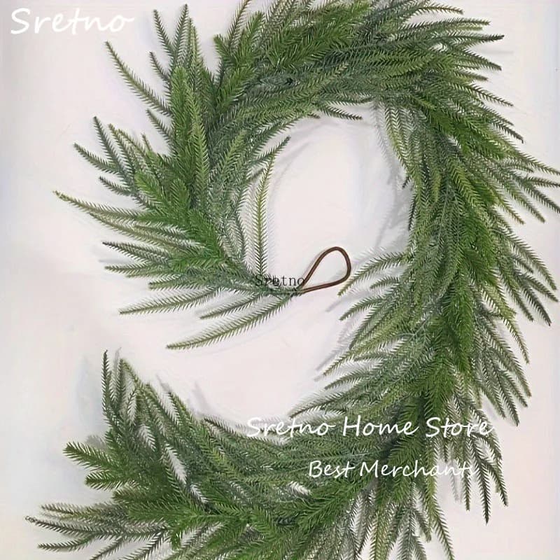 SRETNO Christmas decoration Artificial plants in PVC Rattan Soft pine Cipresso Faux Plants House decoration Christmas rattan garland