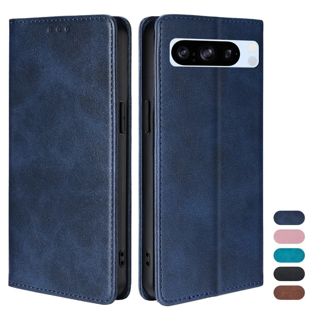 Custodia Magnetica di Lusso per Google Pixel 8 7 6 Pro 8A 7A 6A 5A 4A 5 XL, Cover a Libro in Pelle con Funzione Stand