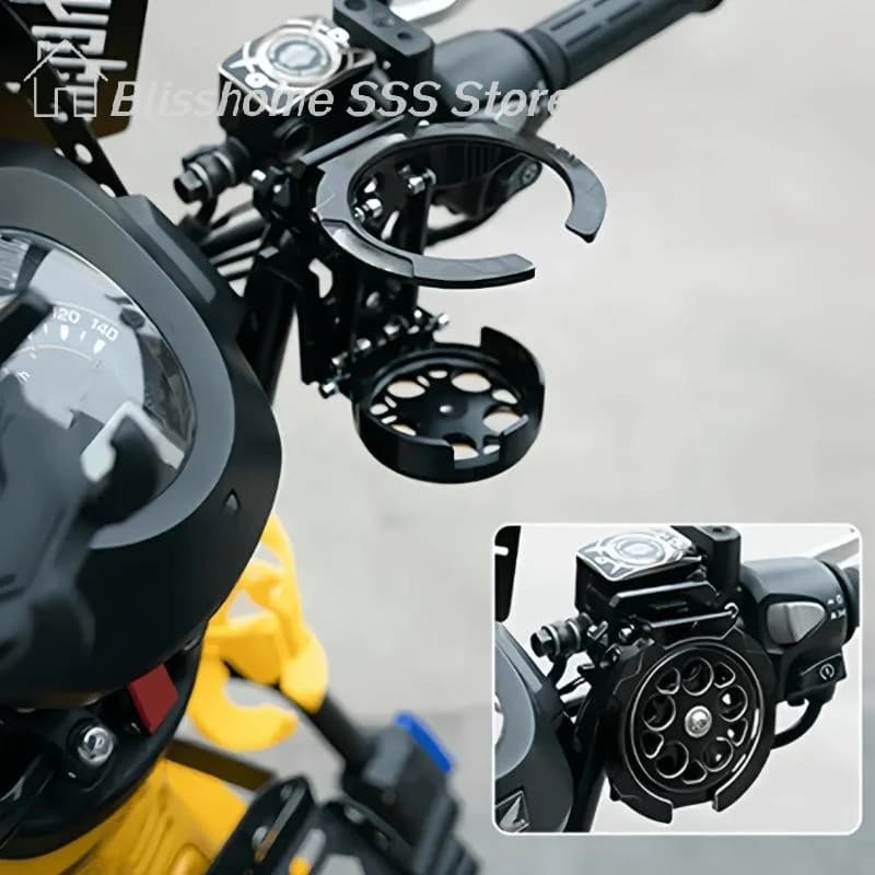 【S】1/4Pcs Motorcycles Bottle Holder Water Cup Bracket Holder Accessories Foldable Turntable Motorcycle Cup Holder For Handlebar