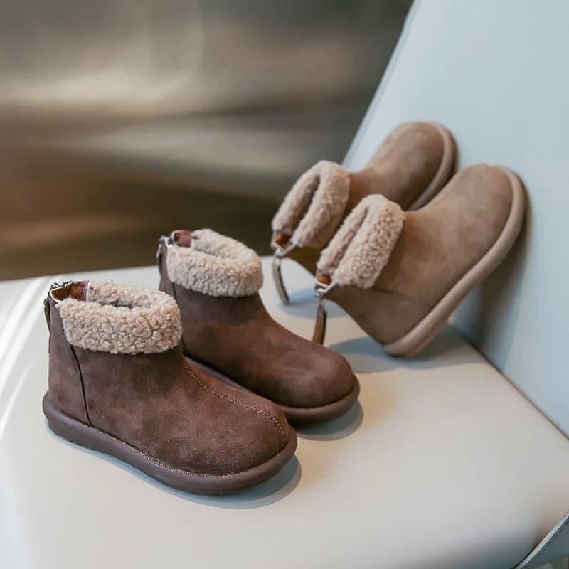 Princess Boots for Kids Short Boots for Girl Style British Hot Suede Leather 2025 Autumn New Kids Leather Boots Round Toe Versatile Soft