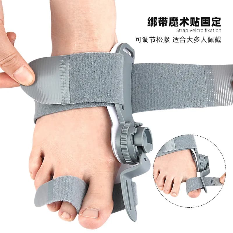 Adjustable Hallux Valgus Corrector Big Toe Separator Bunion Splint Relief Device with Velcro Strap Day Night Use