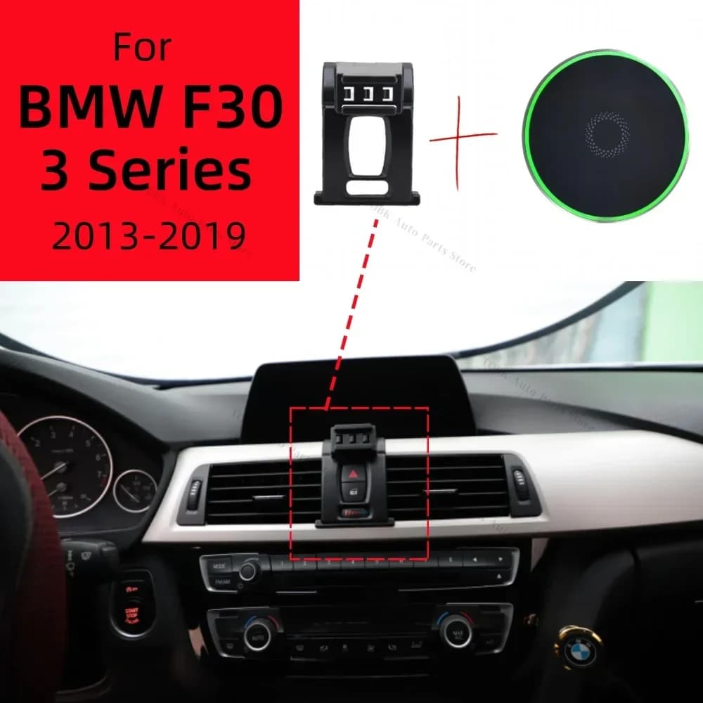 Supporto magnetico per telefono per BMW serie 3 F30 F31 320 330 328i 2013-2019 Ricarica wireless Speciale staffa fissa Base MagSafe Mount