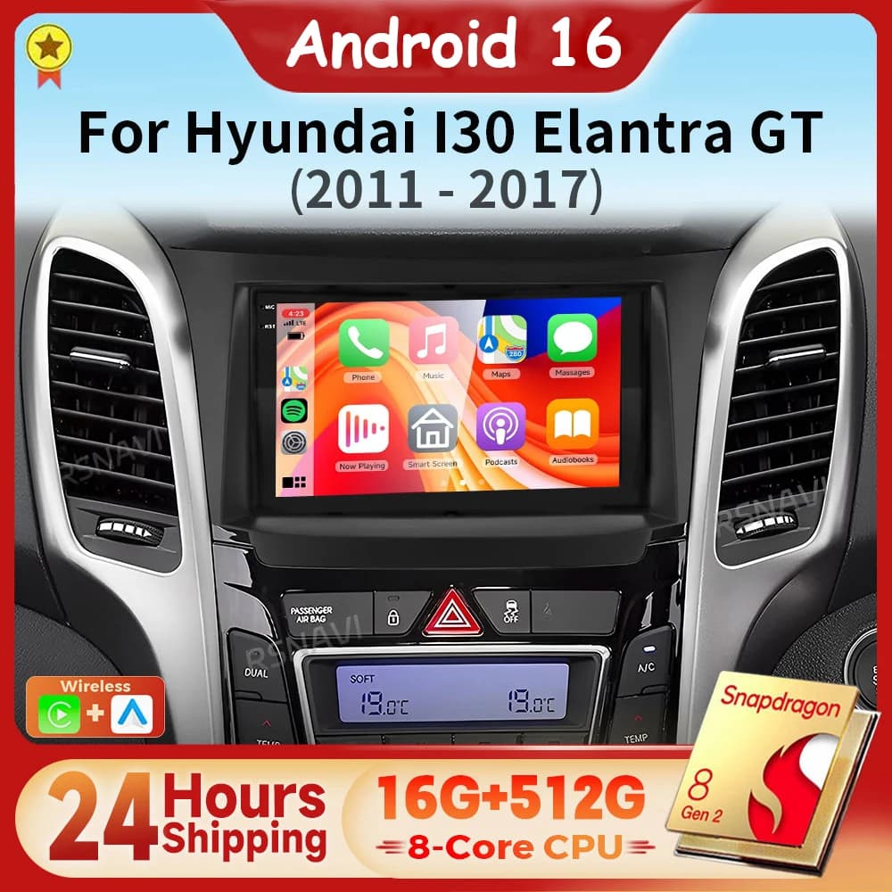 Android 15 Qualcomm Autoradio Lettore Multimediale di Navigazione Per Hyundai i30 Grand Elantra Grant 2011 - 2017 video Carplay Auto BT