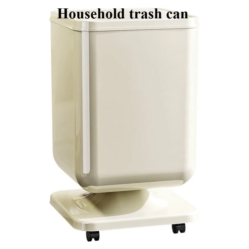 Light Luxury Double Trash Can Household Bedroom Large Capacity Press Type Trash Basket Living Room Kitchen with Wheel Trash Can