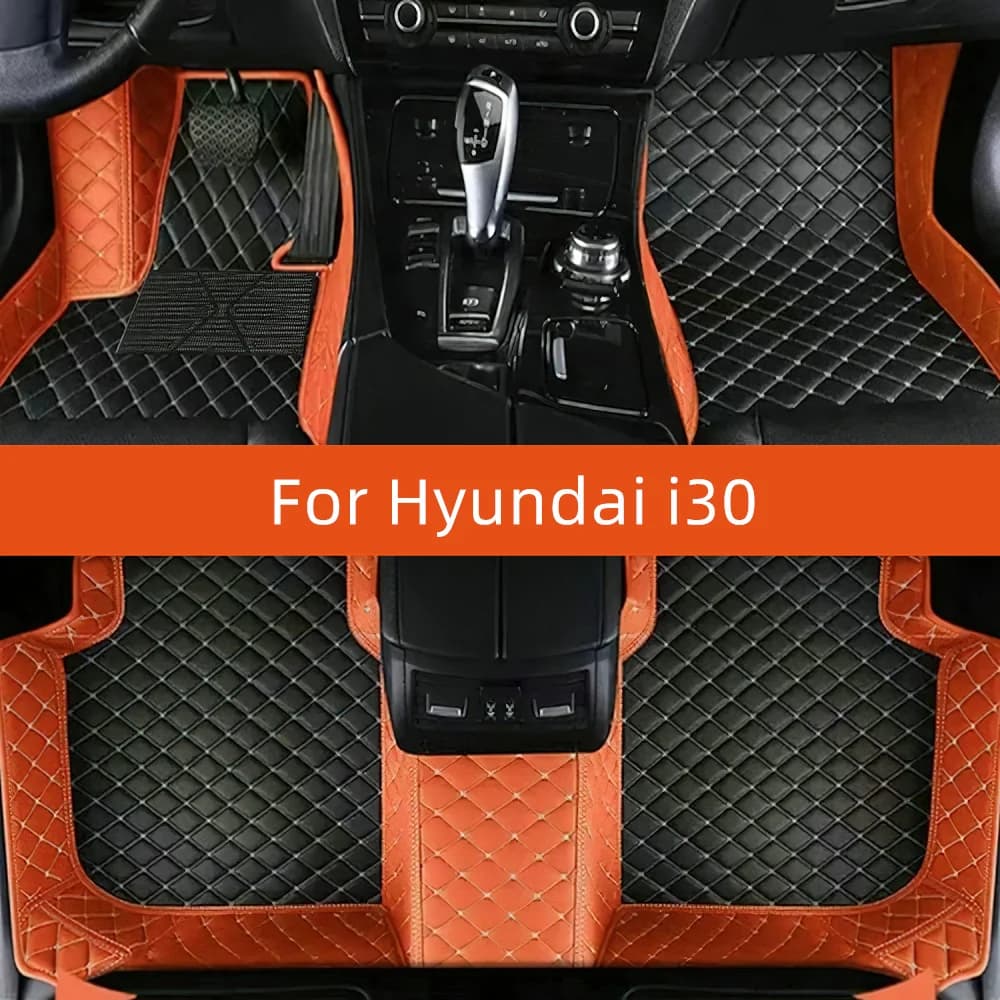 Tappetino per auto in pelle personalizzato per Hyundai i30 2020 2021 2022 2023 2024 2025 2026 2027 Tappetino per auto Accessori interni