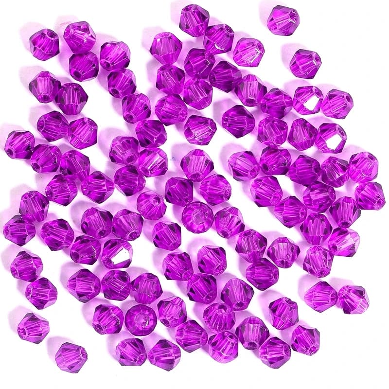 100Pcs 4MM Glass Bicone Shaped Beads Faceted Crystal Beads for Jewelry Making Bracelet Necklace Earrings DIY Beading
