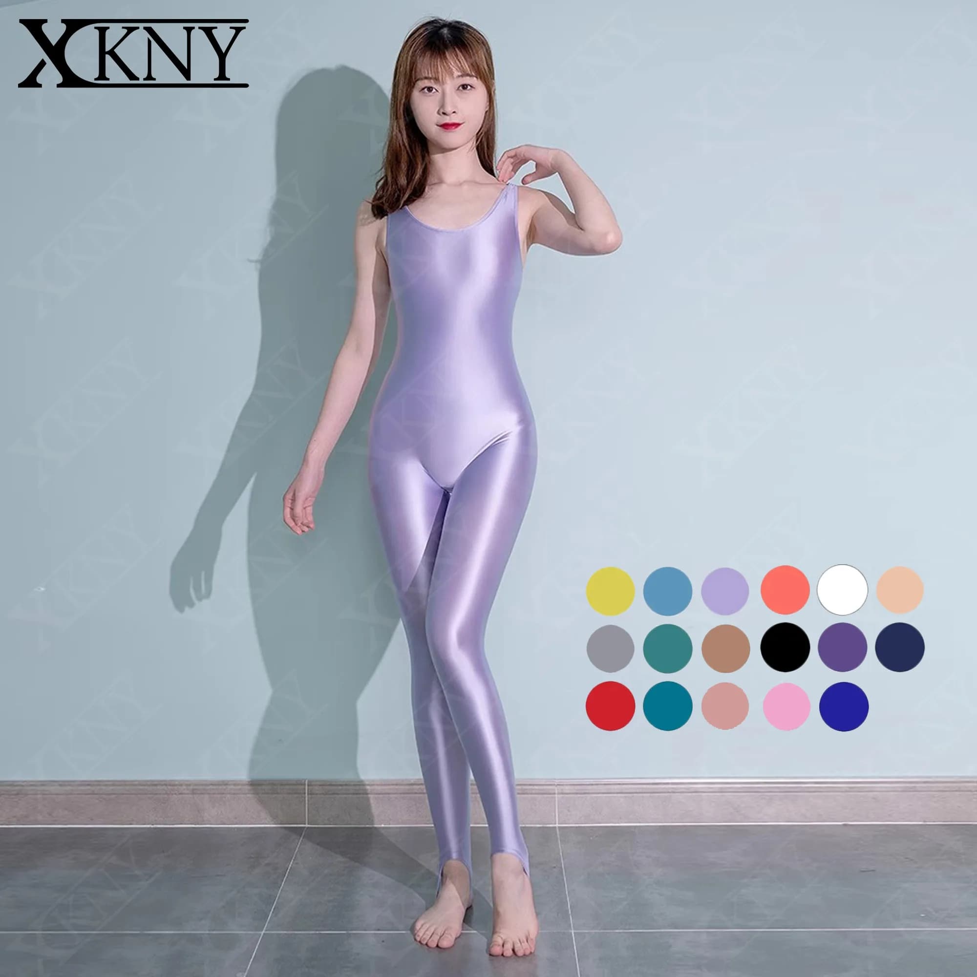 MASKED STAFFS satin glossy Skin Bodysuit Oil Tights Shiny Smooth Sexy Unisex Overall Yoga Zentai Playsuit shinny Jumpsuits