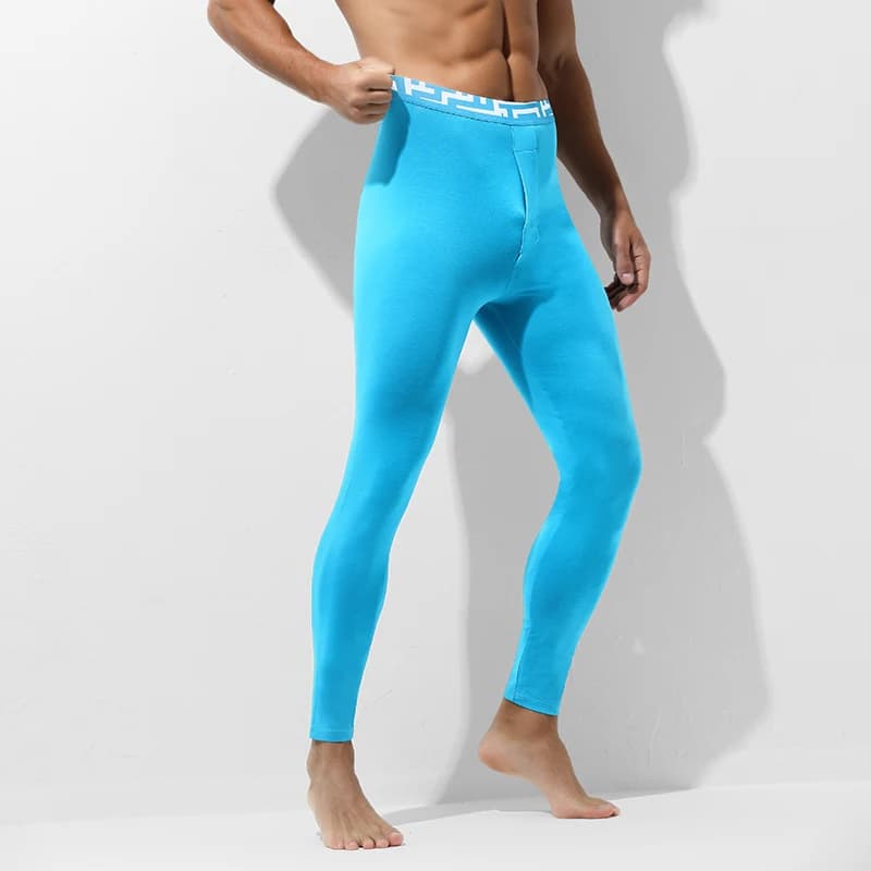 Mutande lunghe da uomo Pantaloni in filo di biancheria intima termica in cotone sottile da uomo Leggings hipster sottili mutande autunnali e invernali