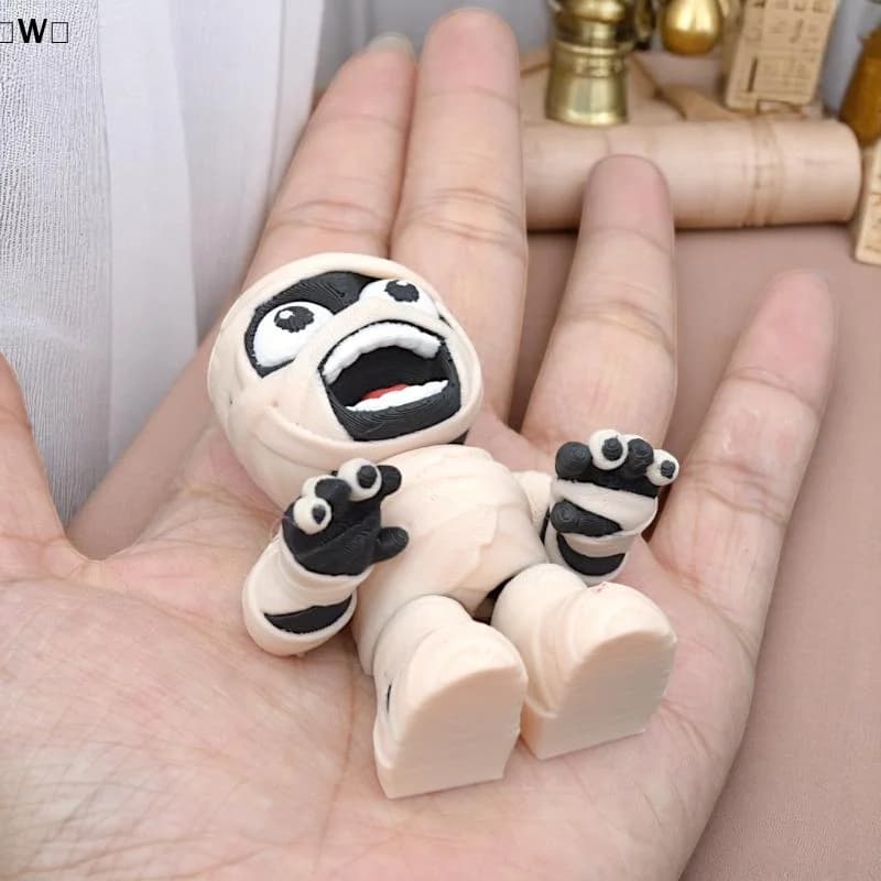 〔W〕Action Figure Kawaii Mummia Bendata, Modello Articolato, Decorazione da Scrivania, Portachiavi, Ciondolo per Borsa, Regalo di Halloween