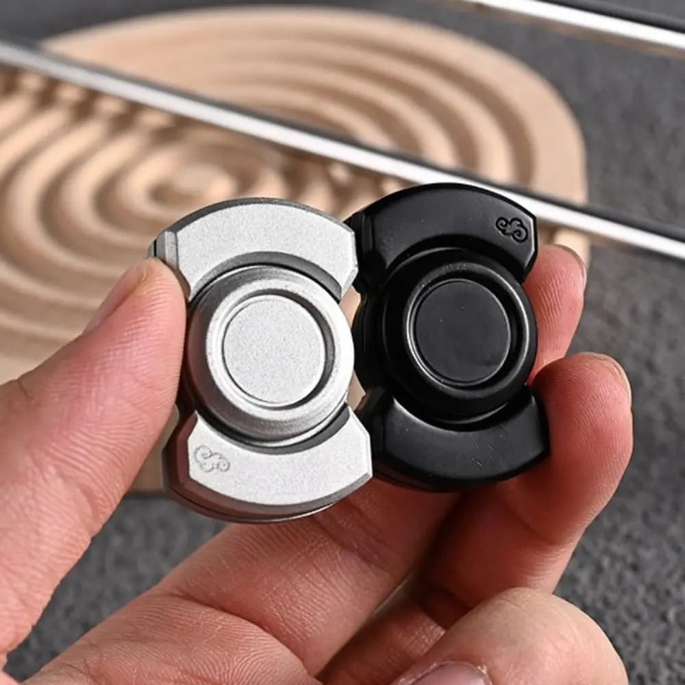 Slider Magnetico Multifunzione con Pulsante a Scatto in Lega, Fidget Spinner per Adulti 3 in 1, Trottola Girevole