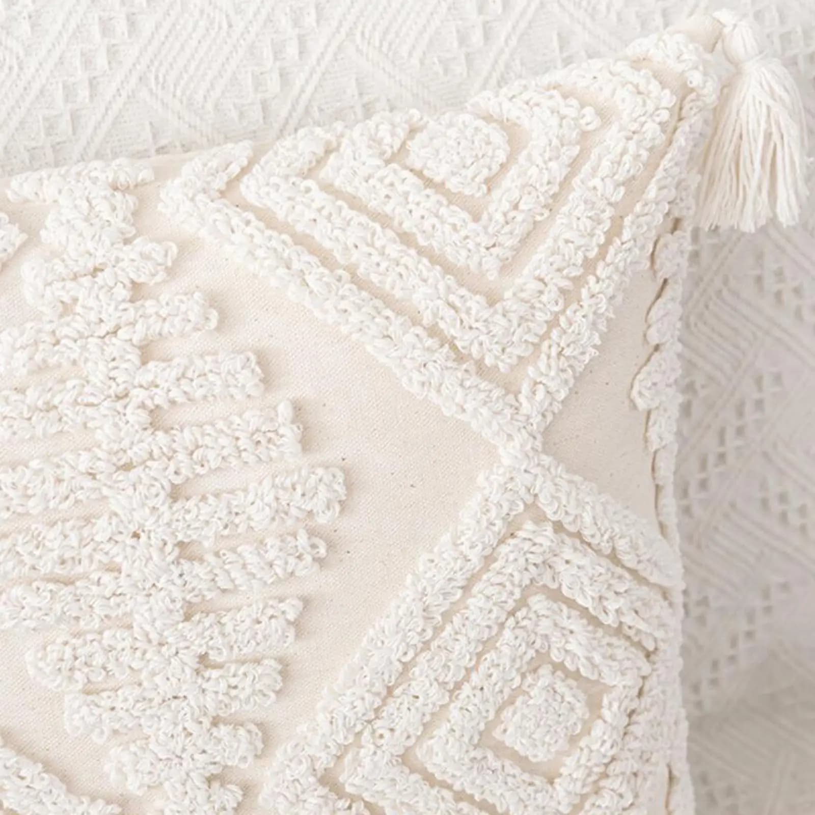 Soft Decorative Throw Covers Boho Style Shell for Sofa Bedroom Living Room Case 18x18inch