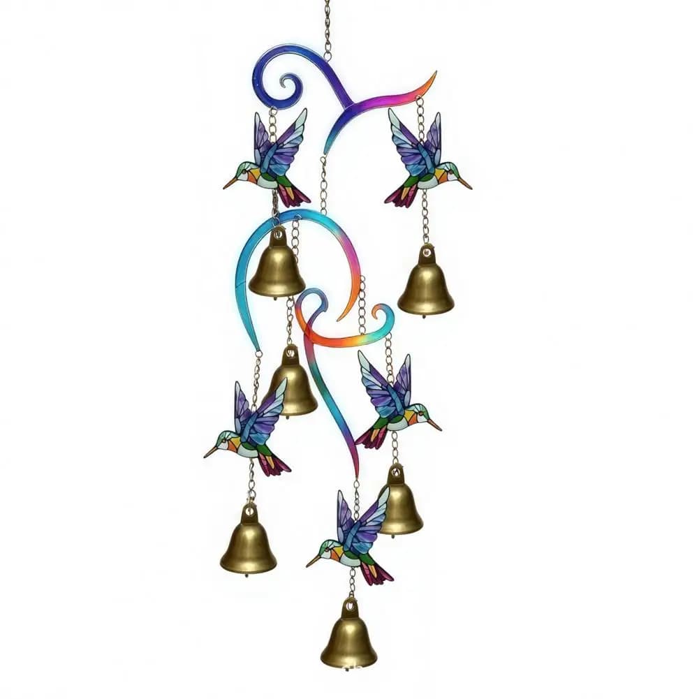 Durable Metal Wind Chime Hummingbird Wind Chime Pendant Hummingbird Metal Wind Chimes Crisp Sound Garden Bell Hanging for Porch