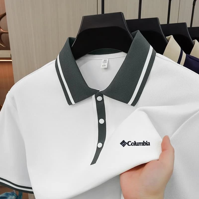 High End Design Men's Lapel Polo Shirt New Fashion Printed Short Sleeve T-Shirt Summer Business Casual Versatile Men's Clothing