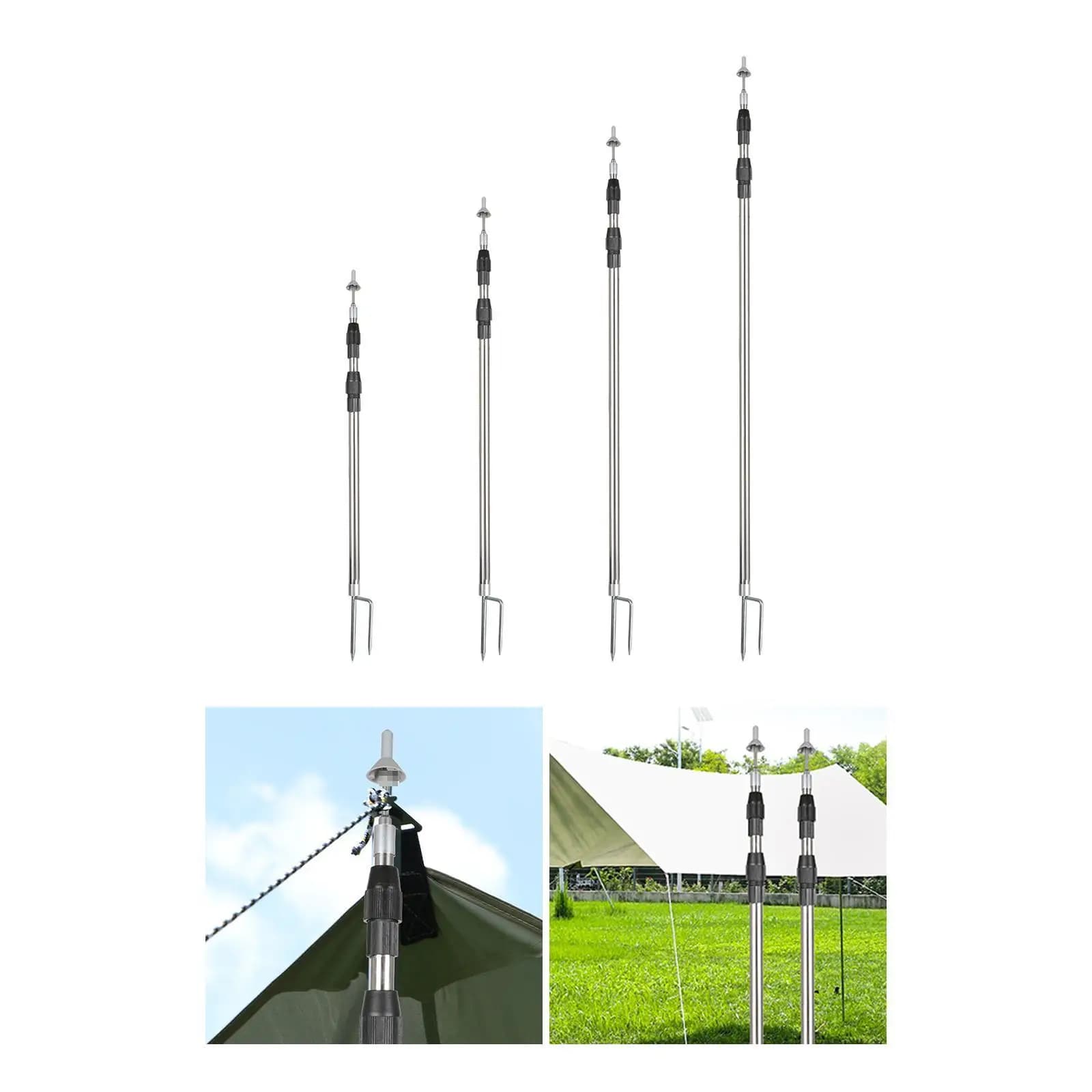Pali per teloni per tende Pali per baldacchino Riparo da spiaggia leggero Pali di ricambio per pali per tende rimovibili portatili per zaino in spalla all'aperto
